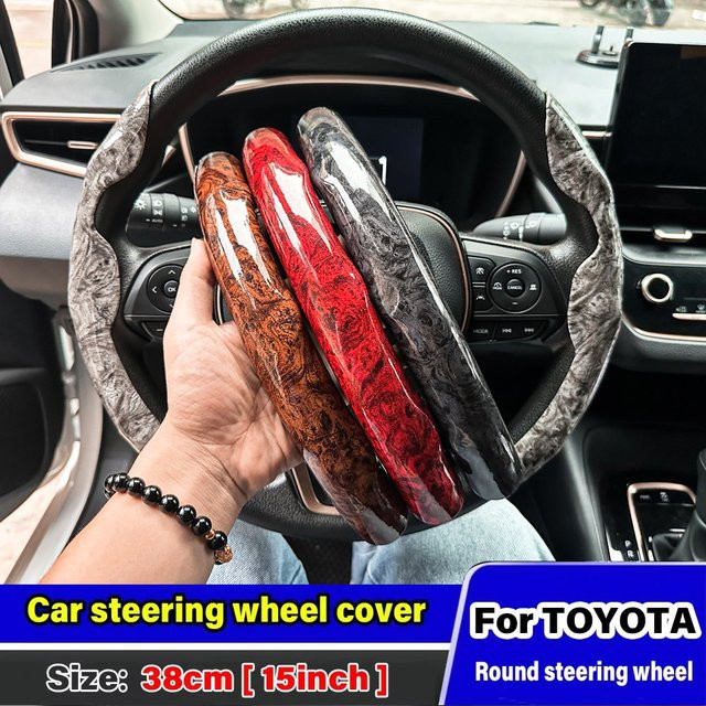Lenkrad Abdeckung passend für Toyota CHR, Corolla, Yaris, Hilux, Rav4, Auris, Land Cruiser, Camry, Prius, Tacoma und Highlander - Bild 1
