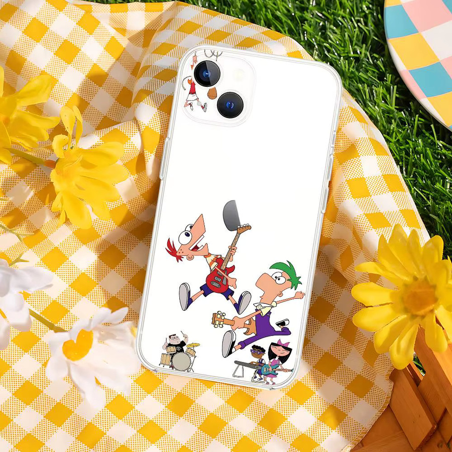 Mesuca Handyhülle Phineas und Ferb für iPhone 11 bis 17 Pro Max Mini Plus, transparente und stoßfeste Hülle - Bild 4