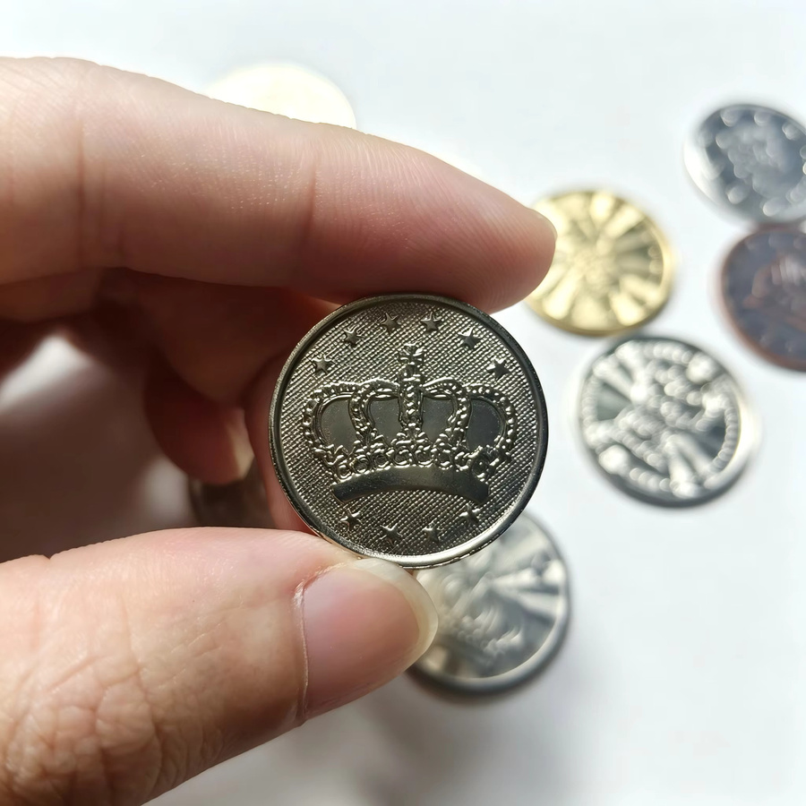 KFDER Arcade-Spielmarken, 100 Stück, Edelstahl/Verbundmaterial, Kronen-Token - Bild 2