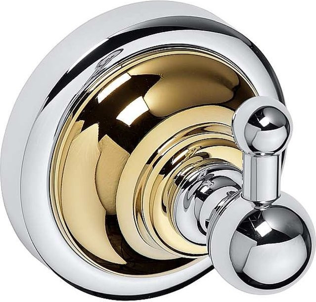 Brillantbad BETRO GOLD Kleiderhaken aus Messing in Gold und Chrom, B/T/H: 6,5 x 6,5 x 6,5 cm - Bild 1