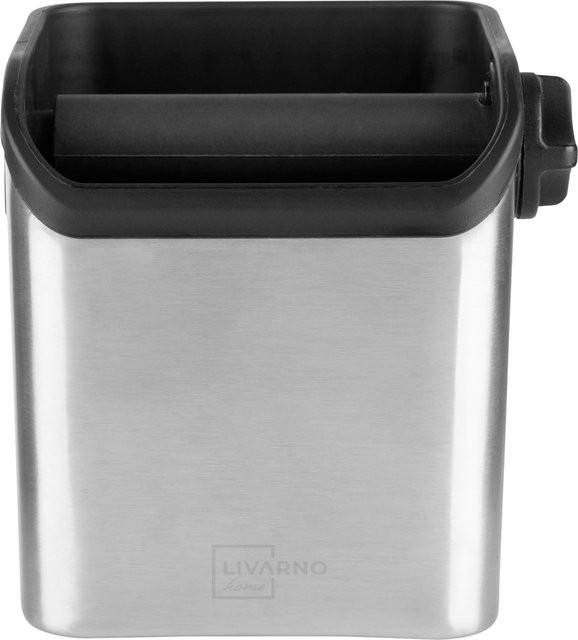 LIVARNO HOME Espresso-Klopfbox und Tamperstation aus Edelstahl und Kunststoff in Silber, B/T/H: 12,5 x 11,0 x 11,0 cm - Bild 1