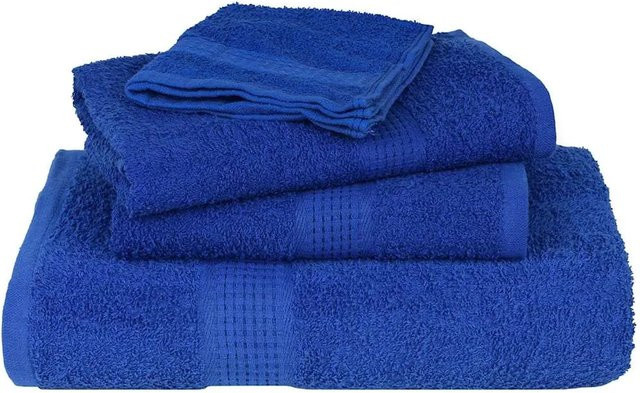 vidaXL Handtuch-Set aus 100% Baumwolle in Blau, 2 Stück, B: 50 cm, L: 100 cm, 360 g/m² - Bild 1