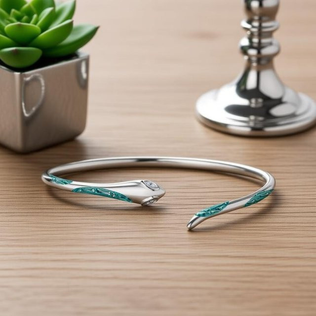 Giemi Armreif 925 Silber, Schlangendesign, Zirkonia, Damen - Bild 1