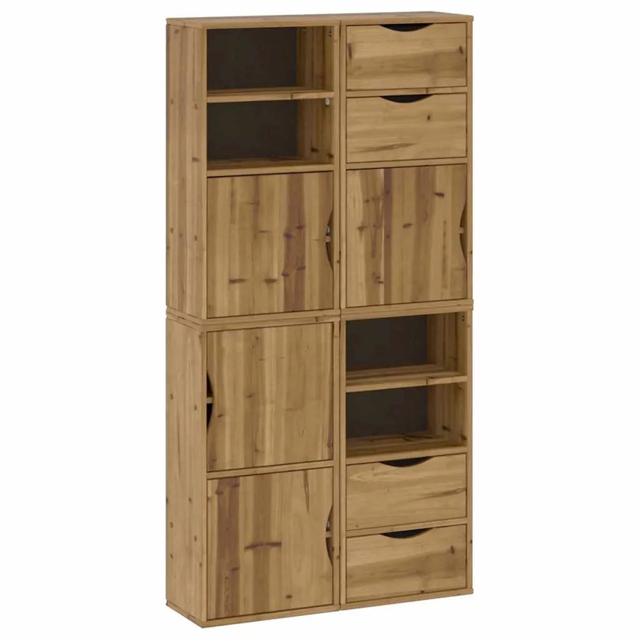 vidaXL ODDA Beistellschränke 4er Set aus Massivholz Kiefer in Natur/Braun, B/T/H: 40 x 24 x 79 cm - Bild 2