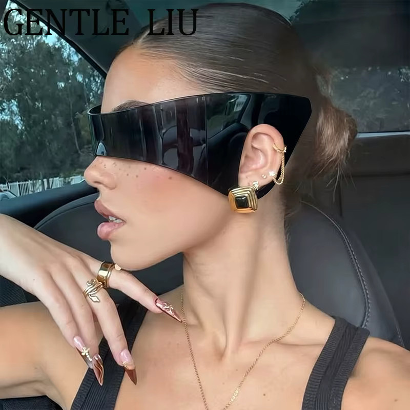 GENTLE LIU Sonnenbrille Wrap, Vollrand, Schwarz, Kunststoff, Damen - Bild 1