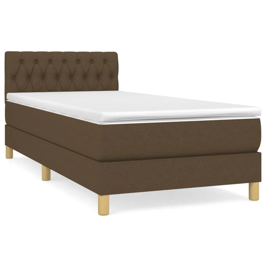 vidaXL Boxspringbett mit Matratze Hybrid-Design in Dunkelbraun B/T/H: 100 x 200 x 203 cm - Bild 2