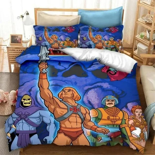He-Man Masters of the Universe Bettwäsche-Set aus Mikrofaser in Blau mit Bettbezug und Kissenbezug, Breite: 133 cm, Höhe: 70 cm - Bild 1