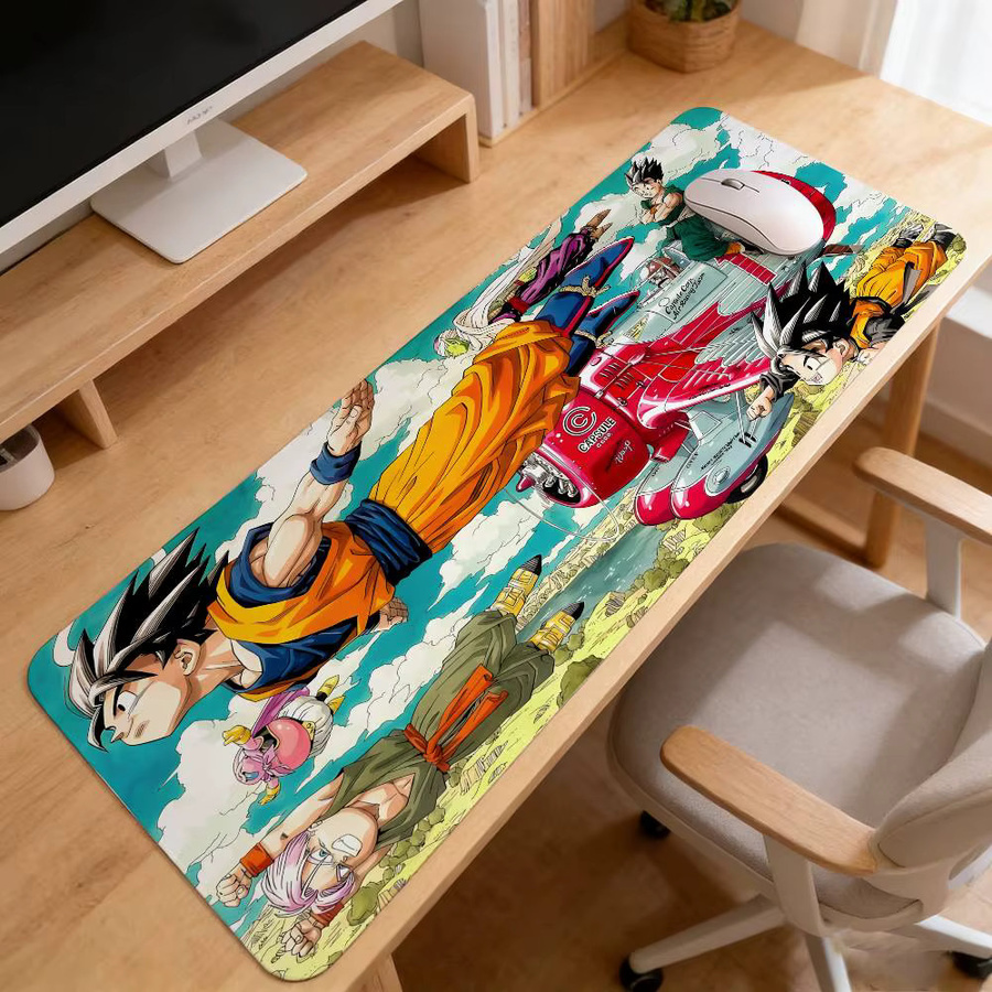Anime Dragon Ball Z Mauspad mit Landschaftsdesign, großflächige Schreibtischunterlage für Laptop und Tastatur, mehrfarbig - Bild 2