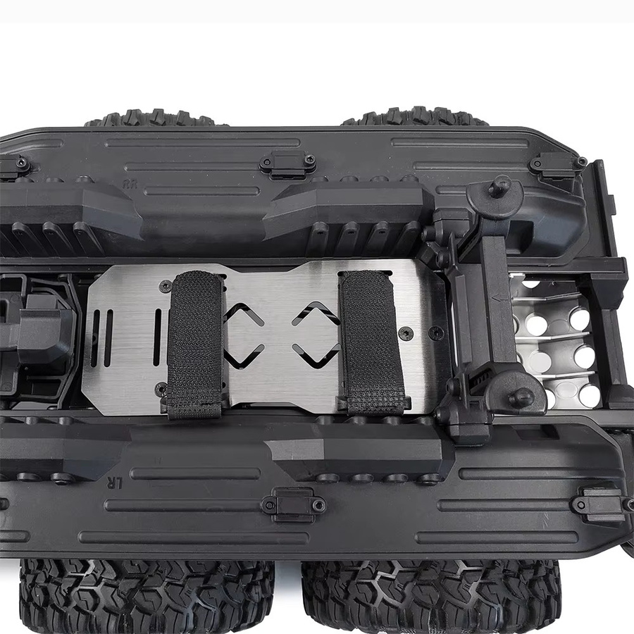 AXSPEED TRX6 Chassis Armor Achsschutz Unterfahrschutz, Metall, Grau - Bild 3
