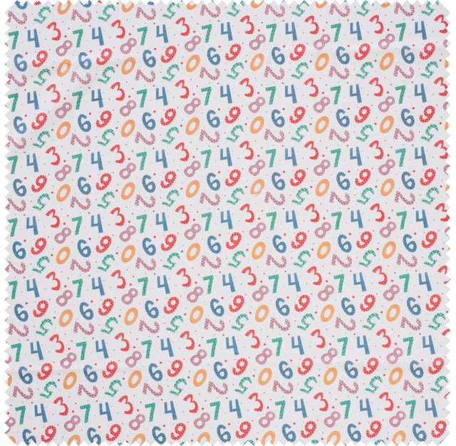 Globaltex Baumwoll-Stoff Zahlen in Multicolour für Kinder - Bild 1