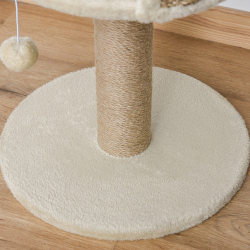 PawHut Kratzbaum für Katzen aus Plüsch mit integriertem Spielzeug in Braun/Beige, H x B x T: 49 x 40 x 40 cm - Bild 2