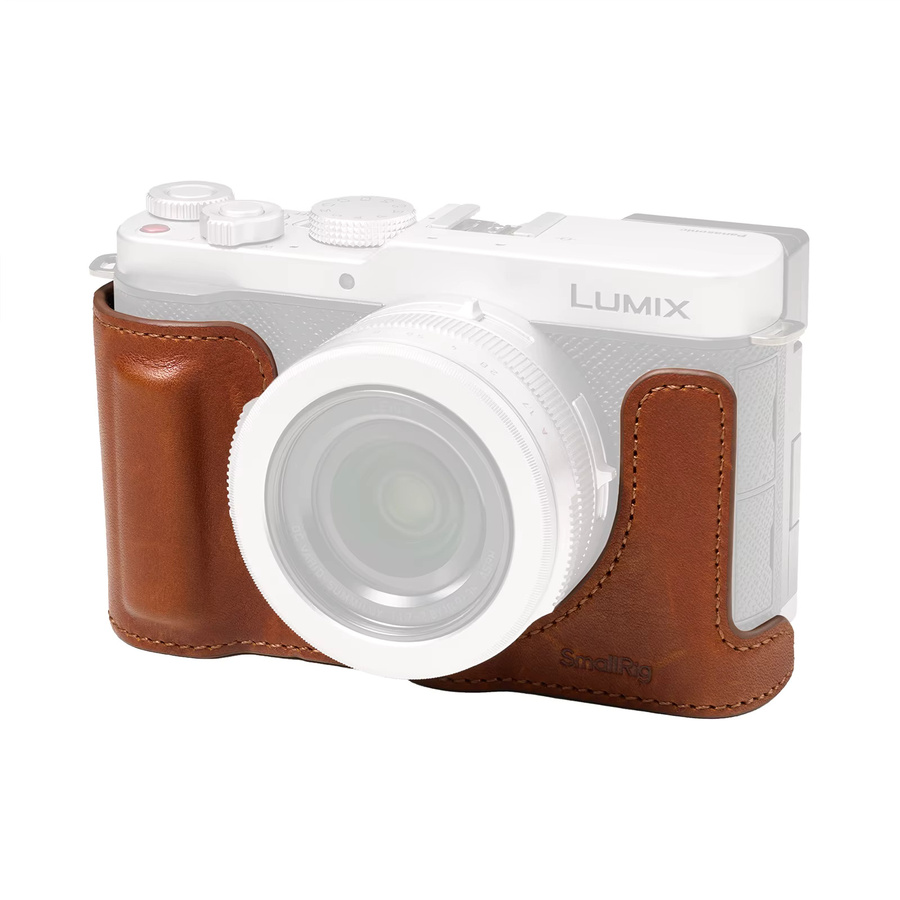 SmallRig Leder-Halbhülle für Panasonic LUMIX L10 in Braun/Schwarz mit integriertem 1/4"-20 Gewindeloch im Retro-Design - Bild 1