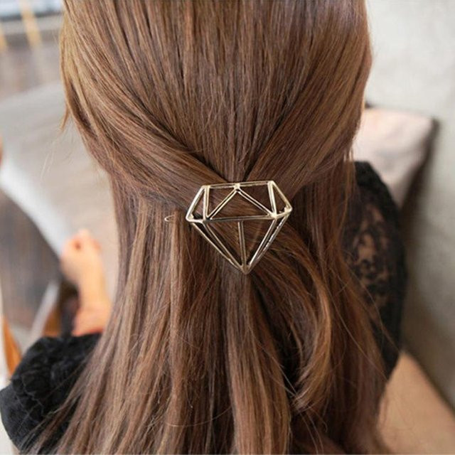 Allbestart Haarnadel Kantenclip, Diamantform, Metall, Damen, brown - Bild 1