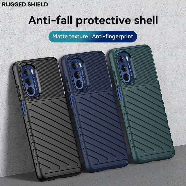 Stoßfeste Silikon-Handyhülle für Motorola Moto G Stylus 5G in Schwarz - Bild 1
