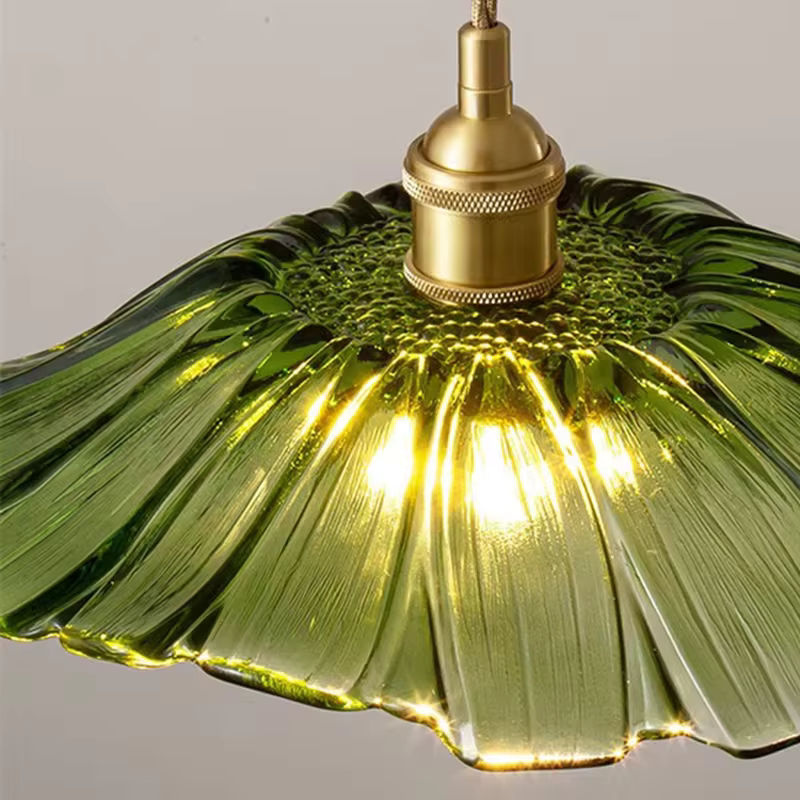 Moderne LED Pendelleuchte Ramalho aus buntem Glas und Metall in Gold/Messing für Wohnzimmer und Schlafzimmer - Bild 2
