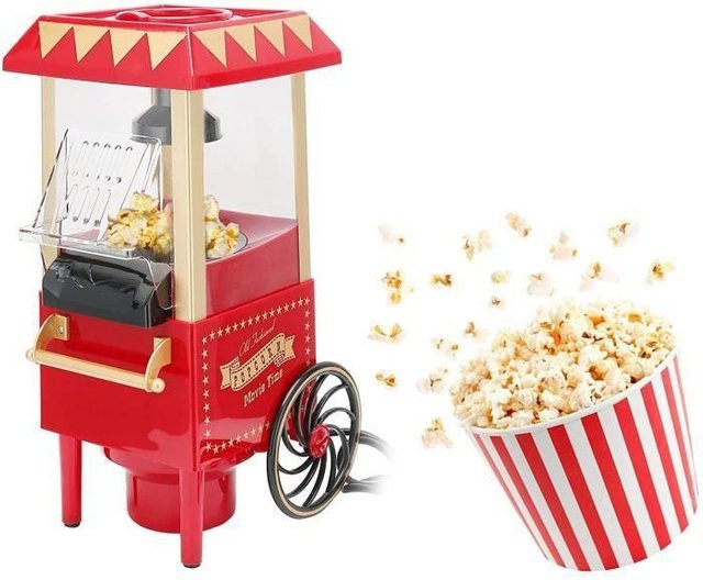 Innovacasa Popcornmaschine im Retro-Design aus Aluminium, 1200W, Rot - Bild 1