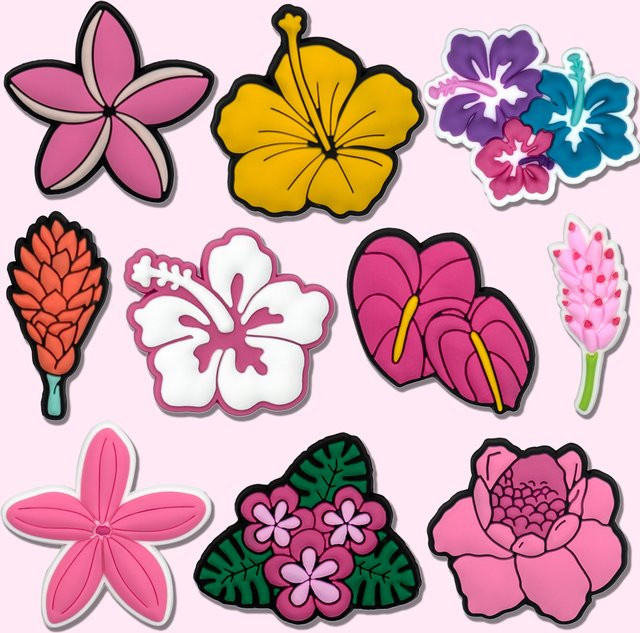 Schuhanhänger Ingwer-Blumen, rosa, Damen und Mädchen - Bild 1