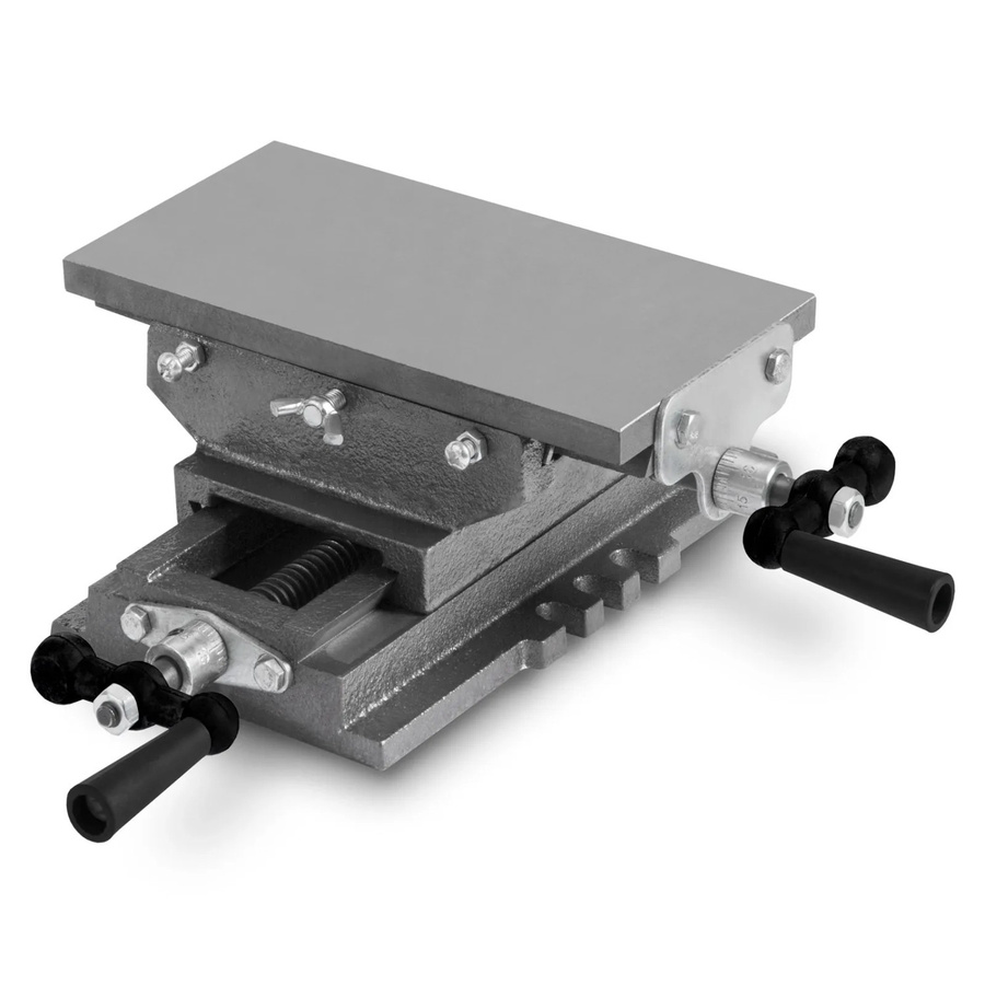 Eberth Kreuztisch Arbeitstisch aus Stahl in Silber, Breite: 12,0 cm, Tiefe: 23,0 cm, Höhe: 10,0 cm - Bild 1
