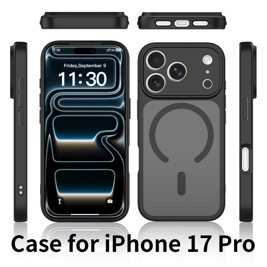 NYFundas Magnetische MagSafe Handyhülle mit Kameraschutz für iPhone 11 bis iPhone 17 Pro Max in Schwarz - Bild 2