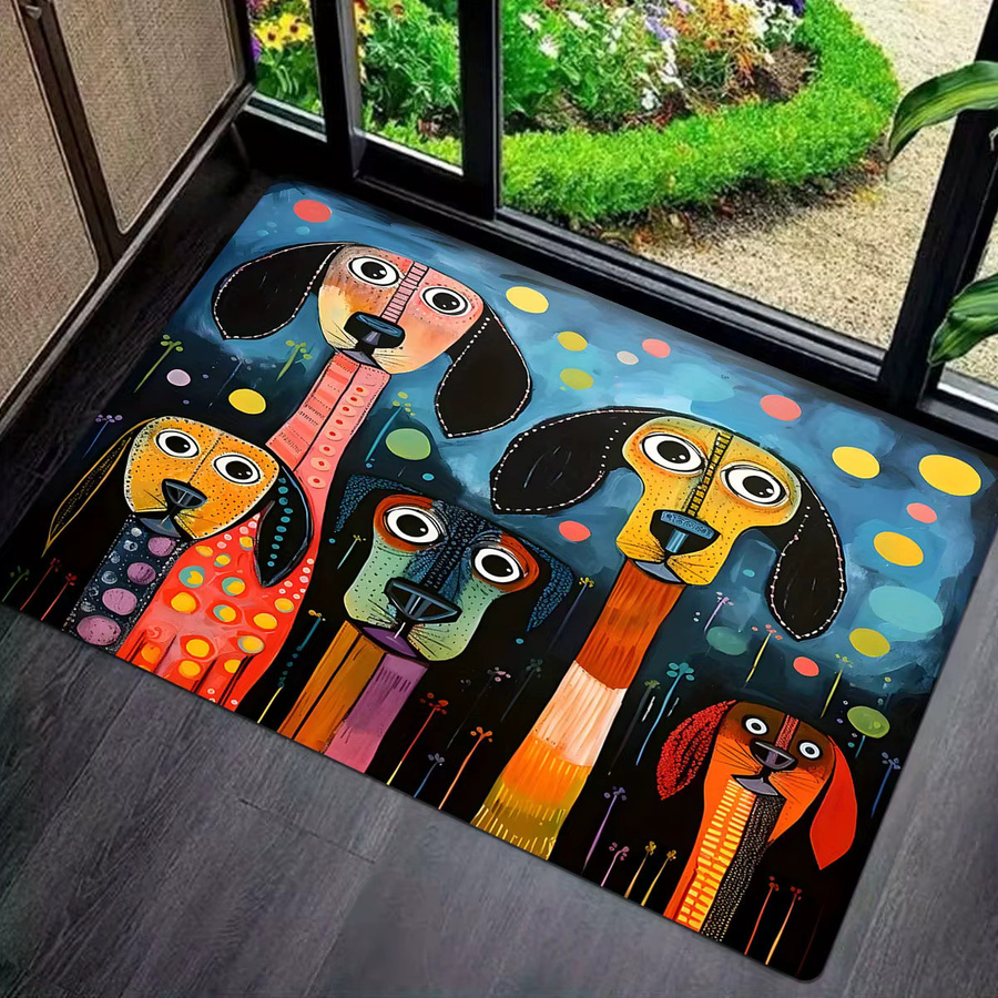 VIKAMA Haustier-Matte mit Cartoon-Design, rutschfest und wasserabsorbierend, Multicolor - Bild 3