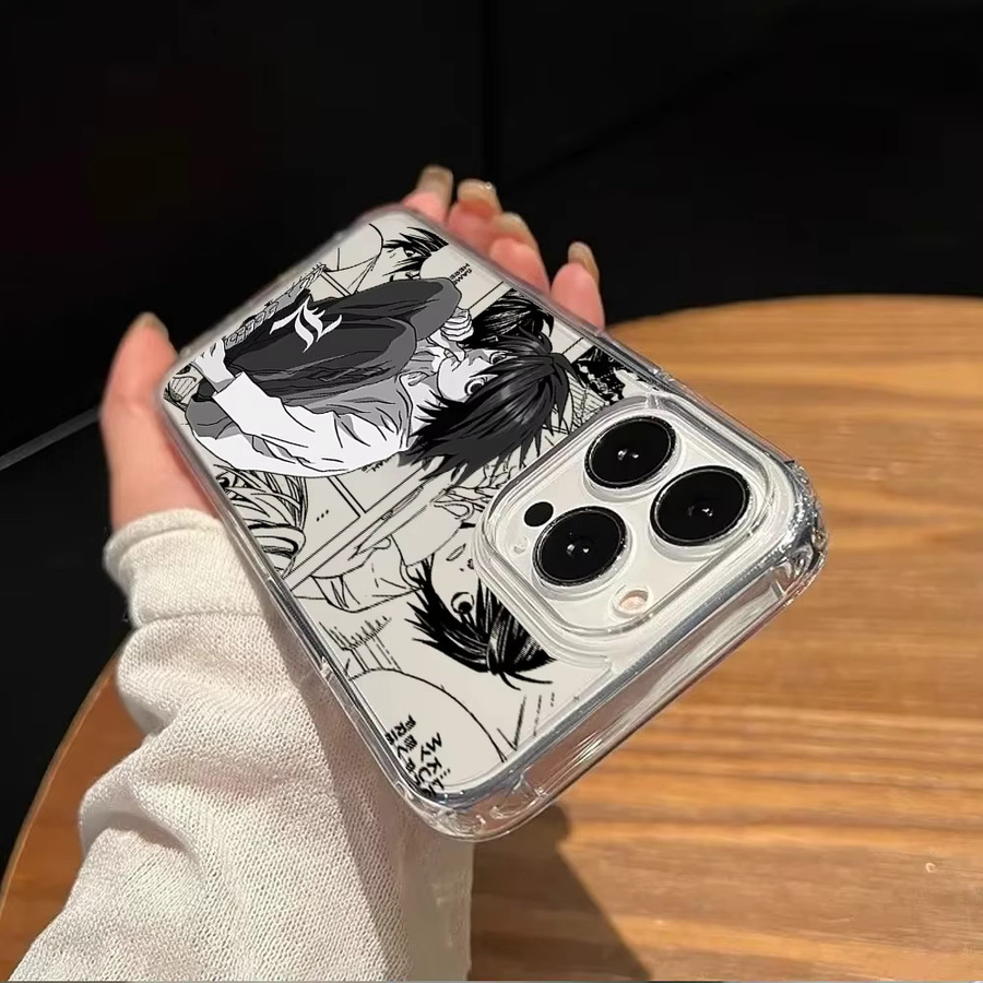 FUNDA Handyhülle L-Lawliet Death Note für iPhone 16 15 14 13 12 Pro Max Plus, stoßfeste weiche Coque, transparent - Bild 3