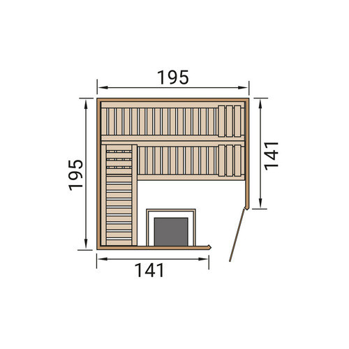WEKA Massivholzsauna Turku 2 Sparset für 6 Personen in Braun mit 9 kW Ofen und externer Steuerung sowie Glastür - Bild 3
