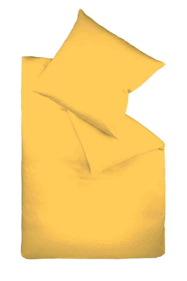 Fleuresse Bettwäsche aus Mako-Satin in Gelb mit Reißverschluss, B/H: 135 x 200 cm und 80 x 80 cm - Bild 1