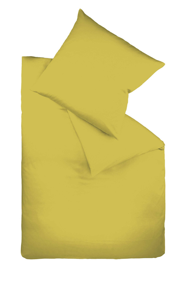 Fleuresse Mako-Satin Bettwäsche aus Baumwolle mit Reißverschluss, Grün und Gelb, B/H: 135 x 200 cm und 80 x 80 cm - Bild 1