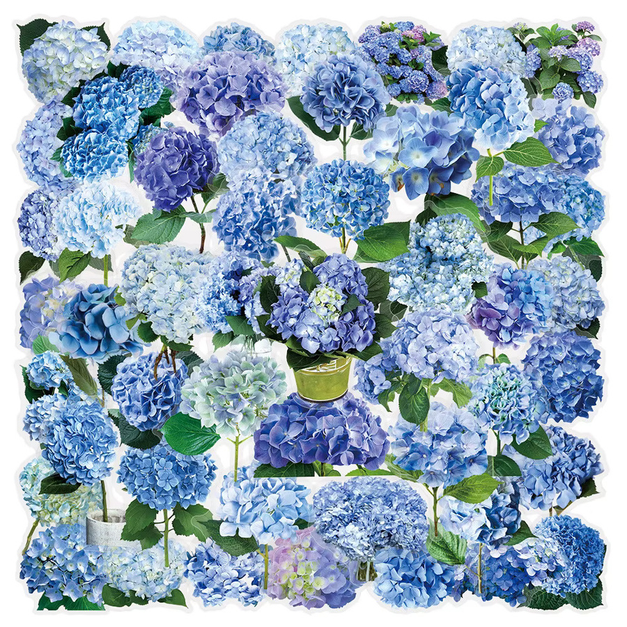 50 Stück transparente Blumen- und Pflanzenaufkleber aus PET als dekoratives Bastelzubehör von LanLanStickersWorld in Multicolour - Bild 3