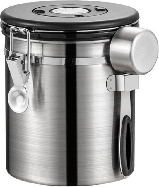 Luftdichte Kaffee-Dose aus Edelstahl mit Datumsanzeige von Wanghengch, silber, 1,5 l - Bild 1