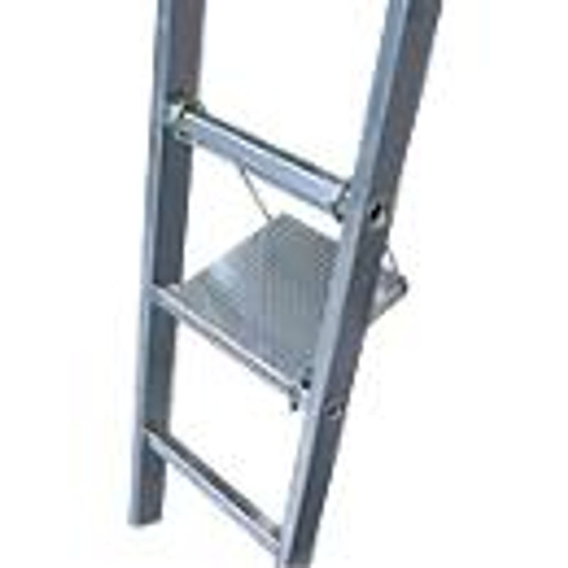 Krause Combi-Tritt und Ablage aus Aluminium in Silber für Sprossen-Leitern, Höhe: 40 cm - Bild 2