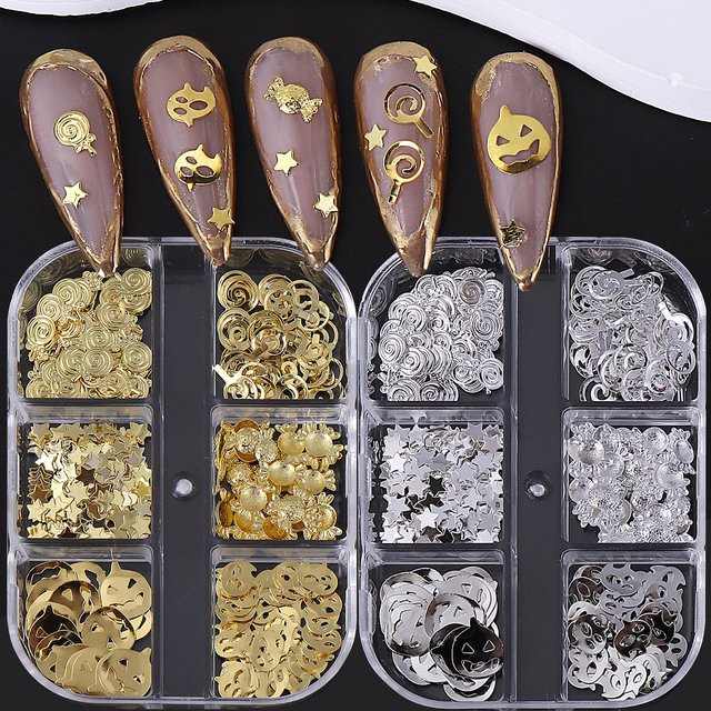 SWEET TREND Nagelglitzer Metallflocken Gold Silber, Unisex - Bild 1
