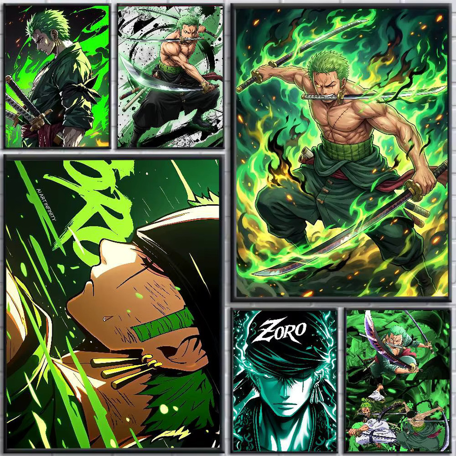 One Piece Zoro Anime Swordsman Poster von Bandai als wasserfeste Wandillustration in Mehrfarben - Bild 3