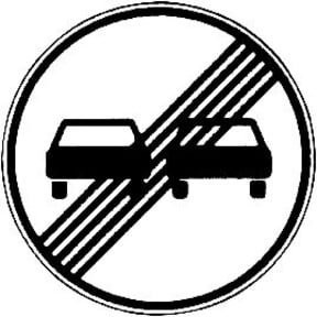 Verkehrszeichen VKZ.280 Ronde Ende Überholverbot von ADCO, Durchmesser: 60 cm, Farbe: Weiß, Material: Aluminium, Folie: RA1 - Bild 1