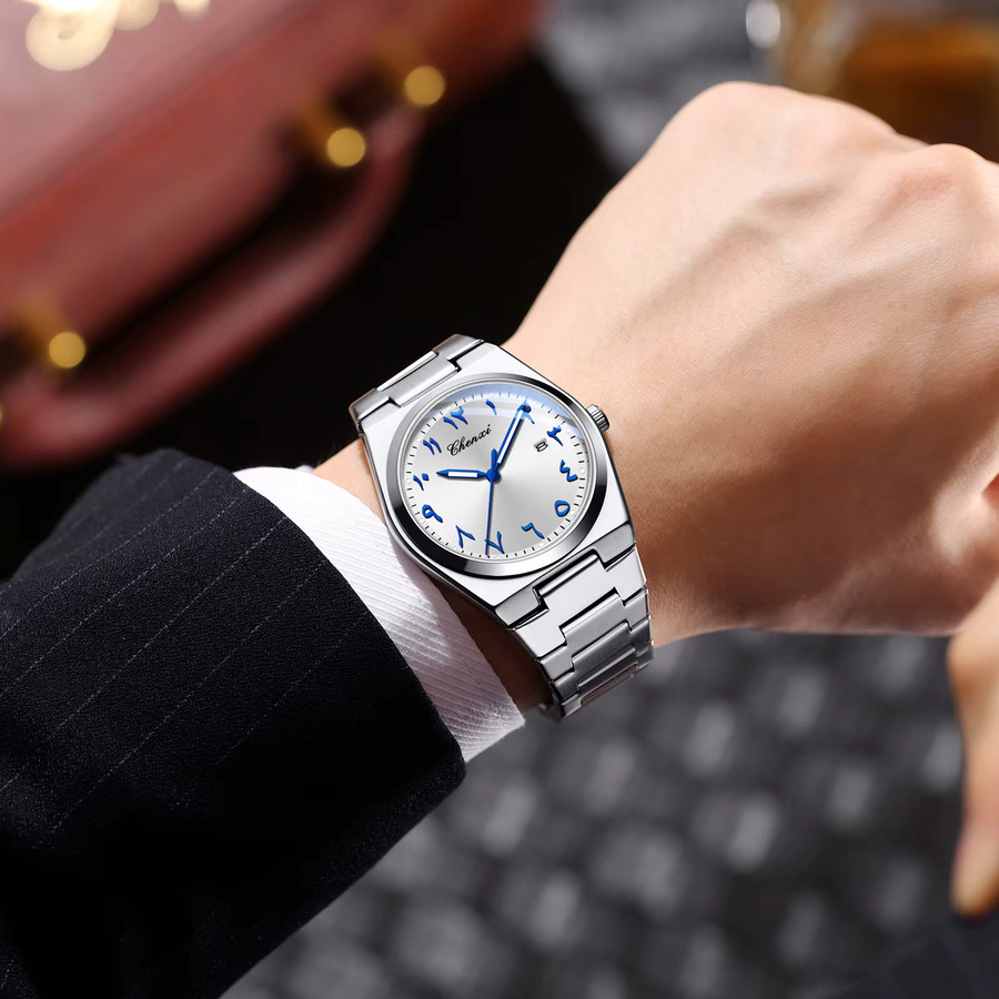 CHENXI Armbanduhr Chronograph, Quarz, Edelstahl, Blau, Herren - Bild 4