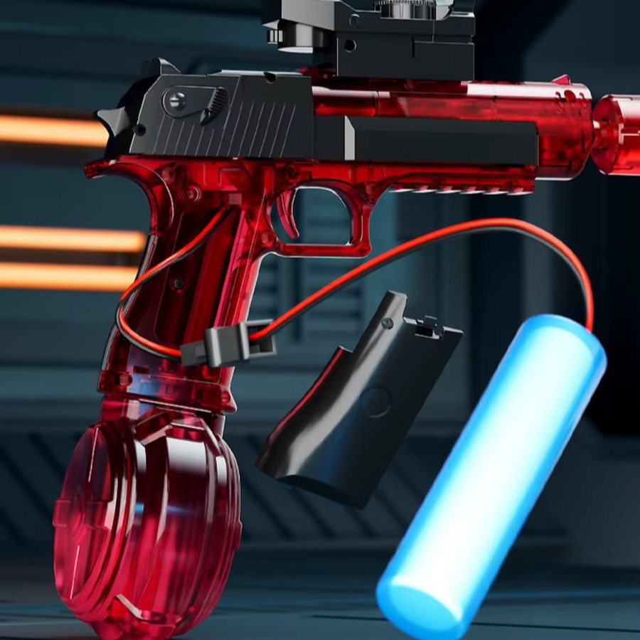 CTMA Elektrische Wasserpistole, mit LED-Licht und Flammeneffekt, Grau - Bild 2