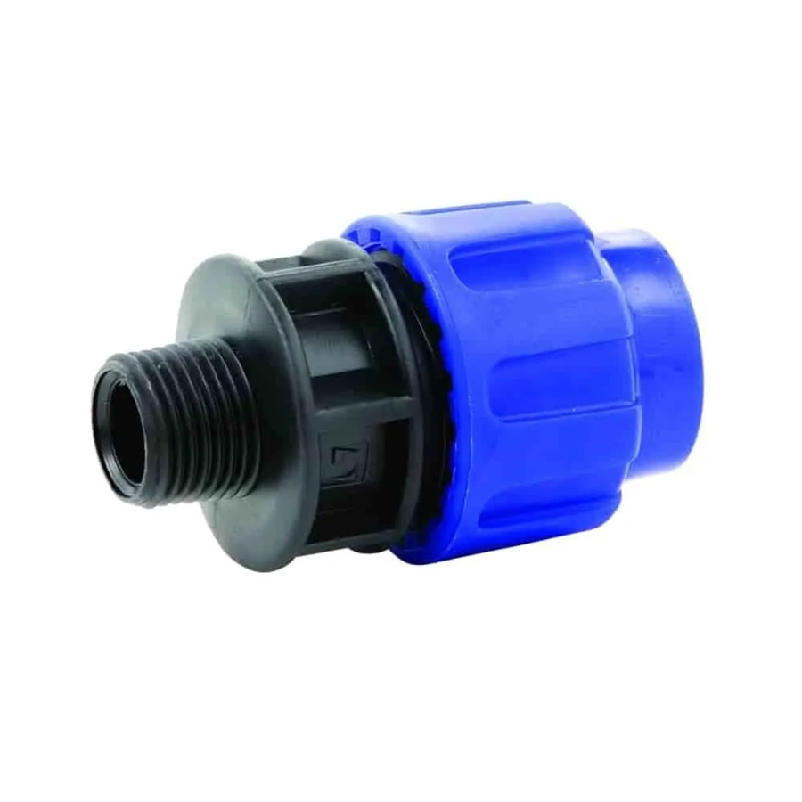 Cepex PE-Rohr Klemmverschraubung für Trinkwasser, 20 mm x 1/2 Zoll AG, Blau - Bild 2