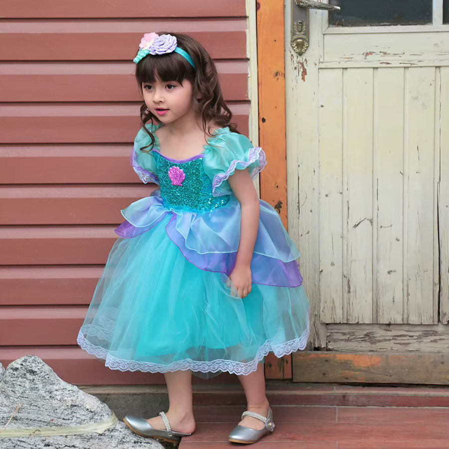 ollobebe Meerjungfrau Prinzessin Kleid Kostüm-Set, mit Perücke und Zubehör - Bild 2