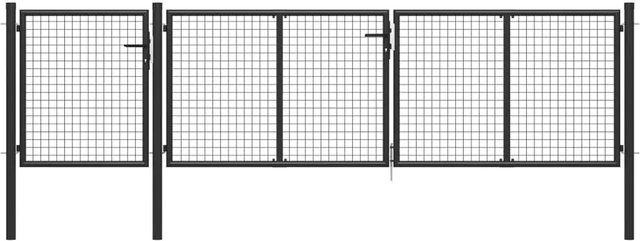 vidaXL Gartentor aus Stahl in Anthrazit, Breite: 400 cm, Höhe: 75 cm - Bild 1