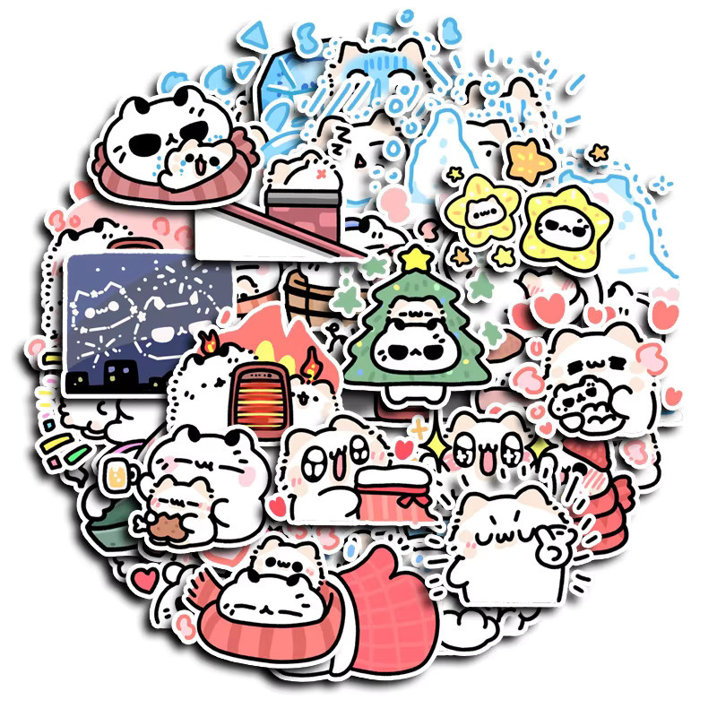 40 Stück Chibi-Katzen Cartoon Aufkleber in Multicolour von Anime Worlds Store - Bild 2