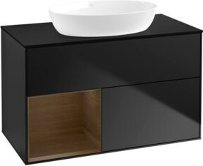 V&B Waschtischunterschrank Finion 100 in Schwarz Lackiert - Bild 1