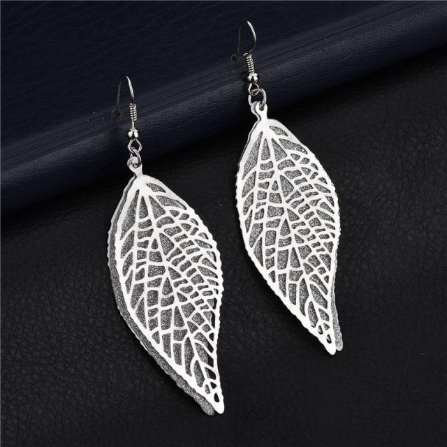 YIRAN Jewelry Ohrringe, Blatt Tropfen, Fransen, Quaste, Gold Farbe, Damen - Bild 1