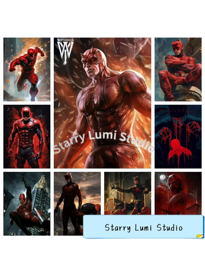 KAYOU Daredevil Marvel Comics 5D DIY Diamant-Malerei-Set für Wanddekoration mit runden Steinen - Bild 3