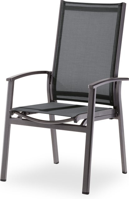 Gartenstuhl sieger EXCLUSIV LIMA in Anthrazit mit Textilene-Bezug und Aluminiumgestell, stapelbar - Bild 1