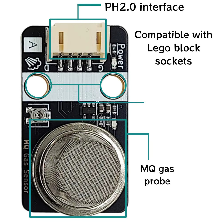 NullLab MQ-4 Methangas-Sensor mit Analog- und Digitalausgang im PH2.0 Gehäuse für Arduino ESP32 Microbit und Raspberry Pi - Bild 3