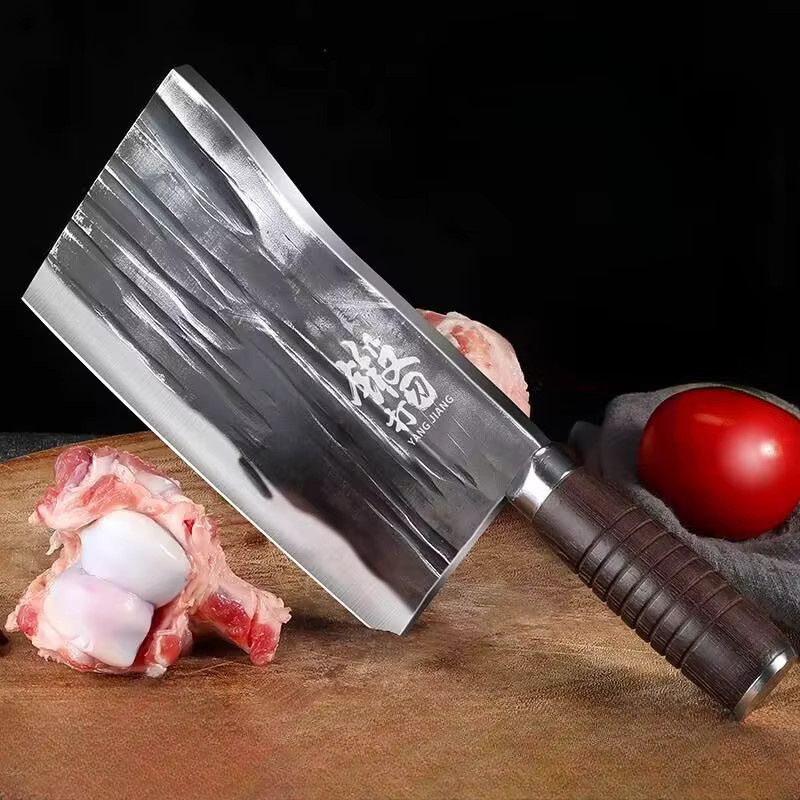 PLYS Geschmiedetes Doppelzweck-Messer für Fleisch und Gemüse in Silber mit Holzgriff - Bild 2