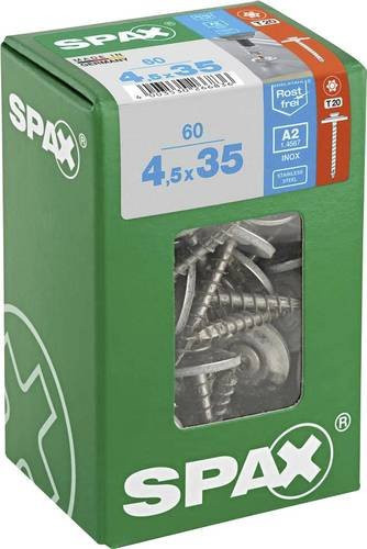 Spax Spenglerschraube Edelstahl A2 mit T-STAR plus TX 20 und Dichtscheibe, Farbe: Silber, Durchmesser: 4,5 mm, Länge: 35 mm - Bild 1
