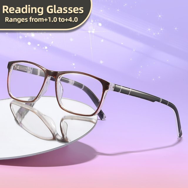 Oyalie Lesebrille, Vollrand, quadratisch, Kunststoff, halbtransparent - Bild 1