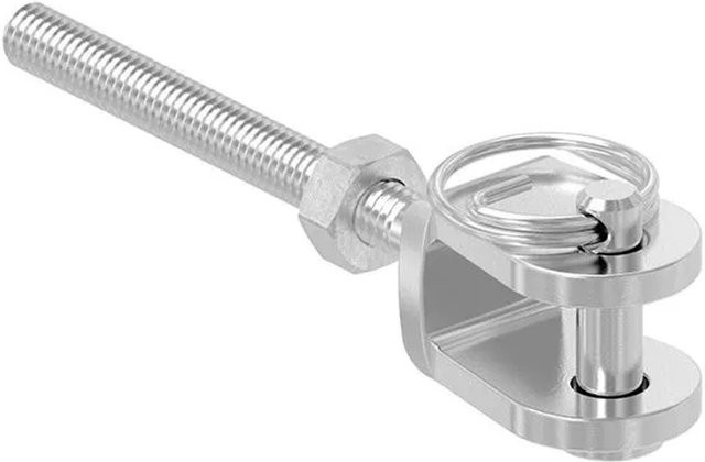 FeNau Gabelterminal aus Edelstahl V4A in Silber, M4 Rechts, B/T/H: 18,0 x 18,0 x 14,0 cm - Bild 1