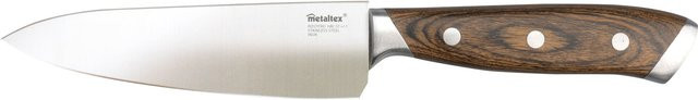 Metaltex Heritage Chef Messer aus Edelstahl mit Holzgriff in Braun und Silber - Bild 1